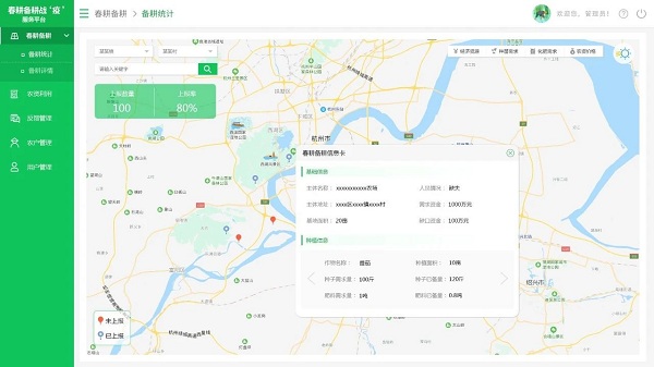 春耕備耕PC端管理平台—備耕統計（效果圖）‍